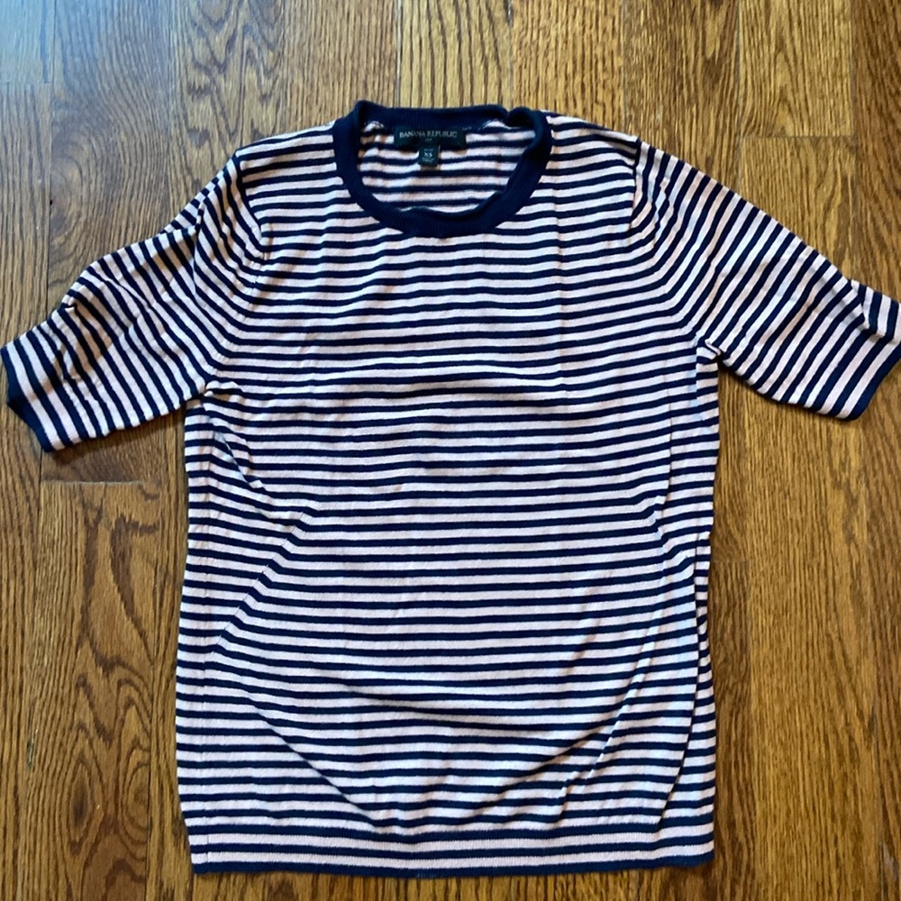 Banana Republic factory short sleeve striped sweater